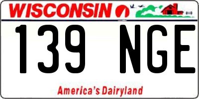 WI license plate 139NGE
