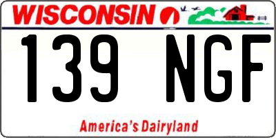 WI license plate 139NGF