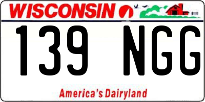 WI license plate 139NGG