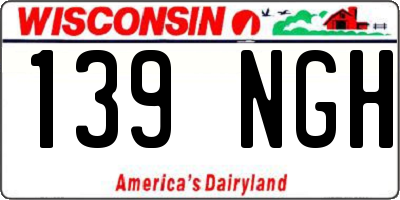 WI license plate 139NGH