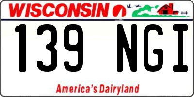 WI license plate 139NGI