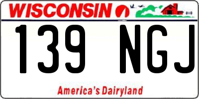 WI license plate 139NGJ