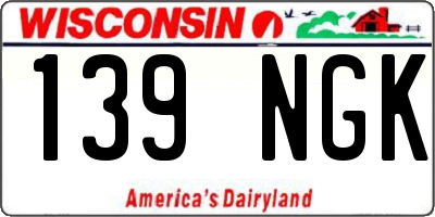 WI license plate 139NGK