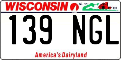 WI license plate 139NGL