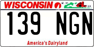 WI license plate 139NGN