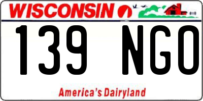 WI license plate 139NGO