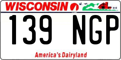 WI license plate 139NGP