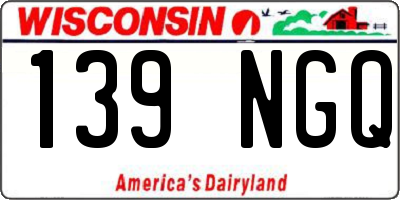 WI license plate 139NGQ