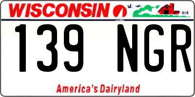 WI license plate 139NGR