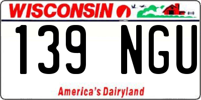 WI license plate 139NGU