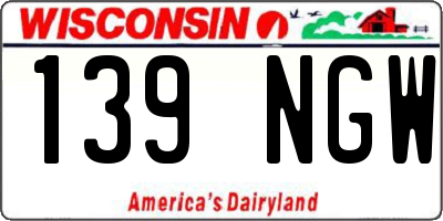 WI license plate 139NGW