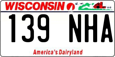 WI license plate 139NHA