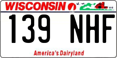WI license plate 139NHF