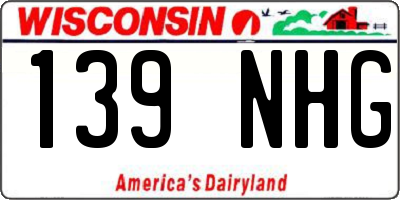 WI license plate 139NHG
