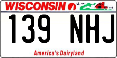WI license plate 139NHJ