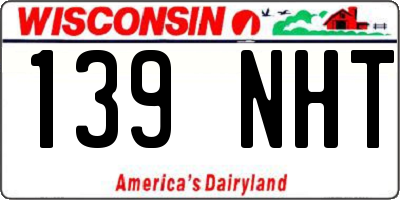 WI license plate 139NHT