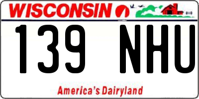 WI license plate 139NHU