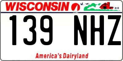 WI license plate 139NHZ