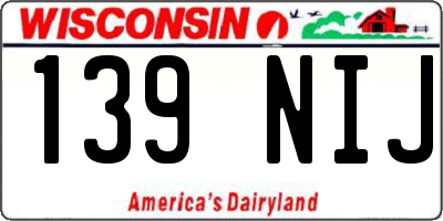 WI license plate 139NIJ