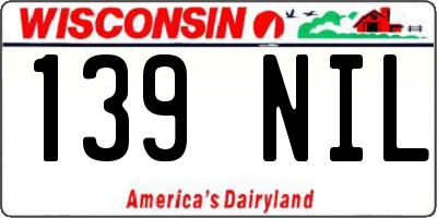 WI license plate 139NIL