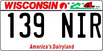 WI license plate 139NIR