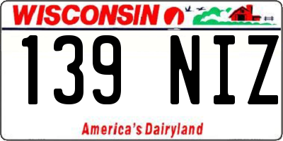 WI license plate 139NIZ