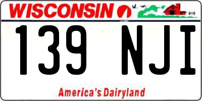 WI license plate 139NJI