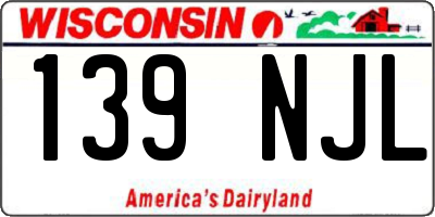 WI license plate 139NJL
