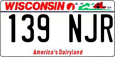 WI license plate 139NJR