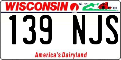 WI license plate 139NJS