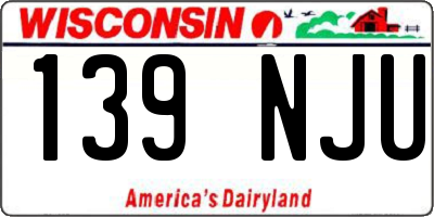 WI license plate 139NJU