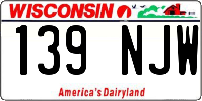 WI license plate 139NJW