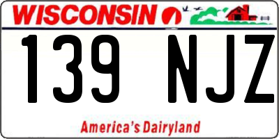 WI license plate 139NJZ