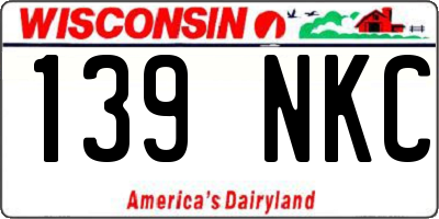 WI license plate 139NKC