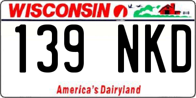 WI license plate 139NKD