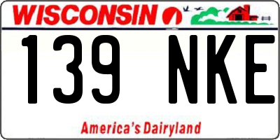 WI license plate 139NKE