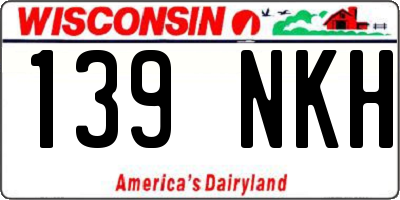 WI license plate 139NKH