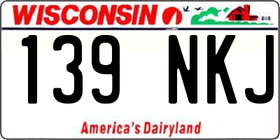 WI license plate 139NKJ