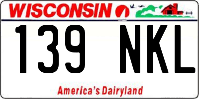 WI license plate 139NKL