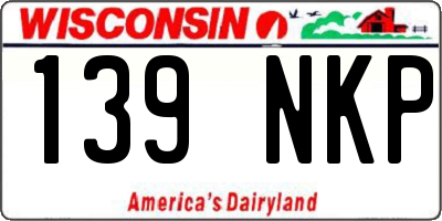 WI license plate 139NKP