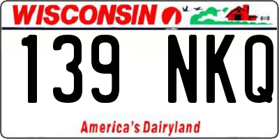 WI license plate 139NKQ