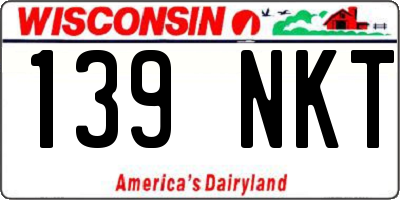 WI license plate 139NKT