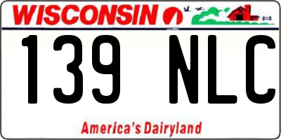 WI license plate 139NLC