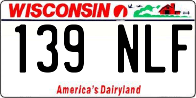 WI license plate 139NLF