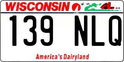 WI license plate 139NLQ