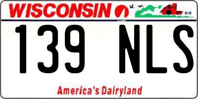 WI license plate 139NLS