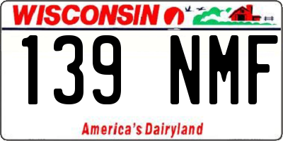 WI license plate 139NMF