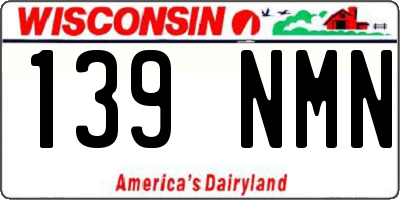 WI license plate 139NMN