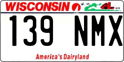 WI license plate 139NMX