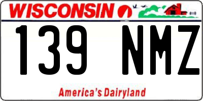 WI license plate 139NMZ